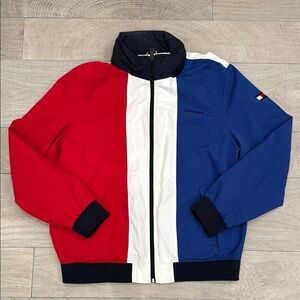 Tommy Hilfiger Red and White Windbreaker
